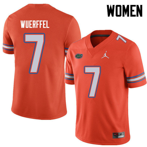 Jordan Brand Women #7 Danny Wuerffel Florida Gators College Football Jerseys Sale-Orange - Click Image to Close